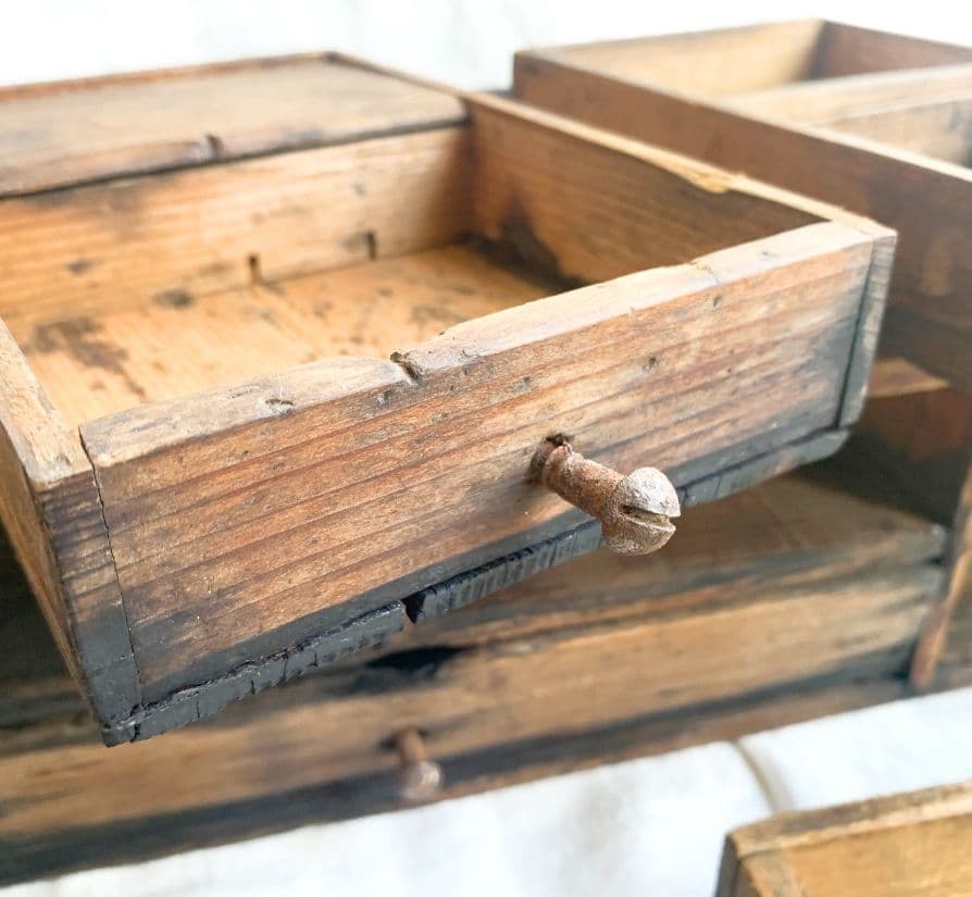 青燕 19世紀後期 時計職人の小引き出し 古道具 ドロワー アンティーク