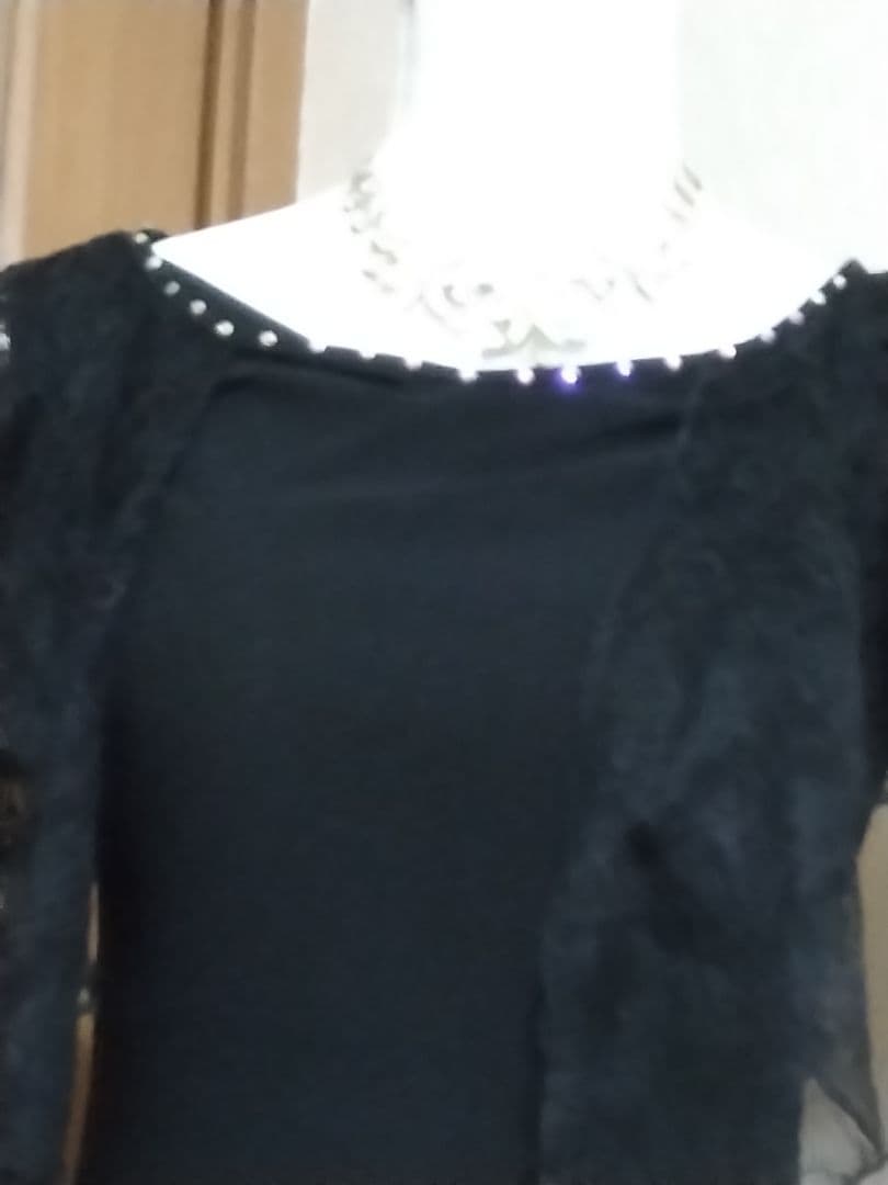 社交ダンス用黒ドレス 、レースショール付き、新品未使用、フリー