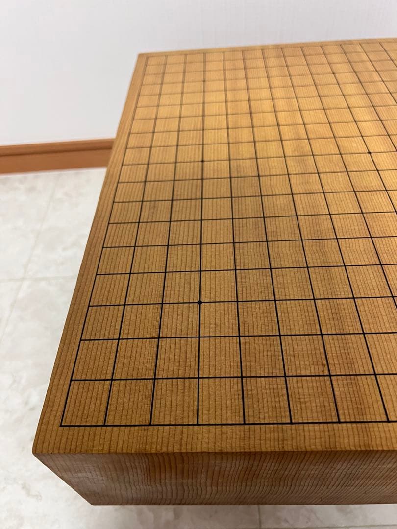 木製　囲碁碁盤　碁石セット　へそ有り