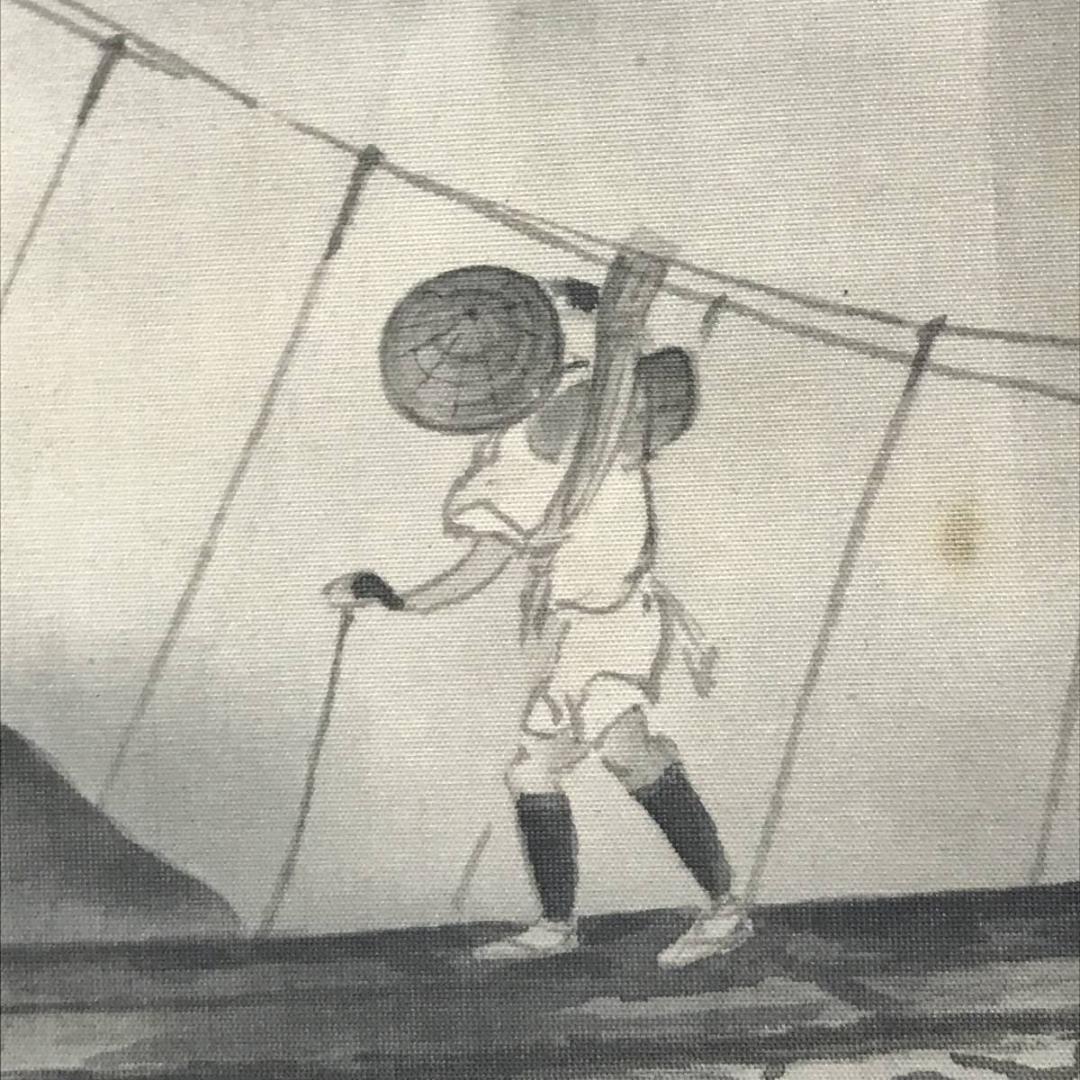 【真作】頼喬/雨後山水人物図/山水図/掛軸/名家伝来/AC-38