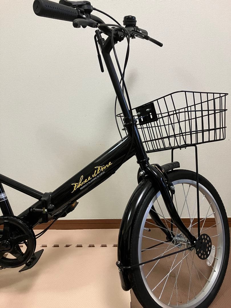 折りたたみ自転車　 20インチ　シマノ　6段変速　ブラック