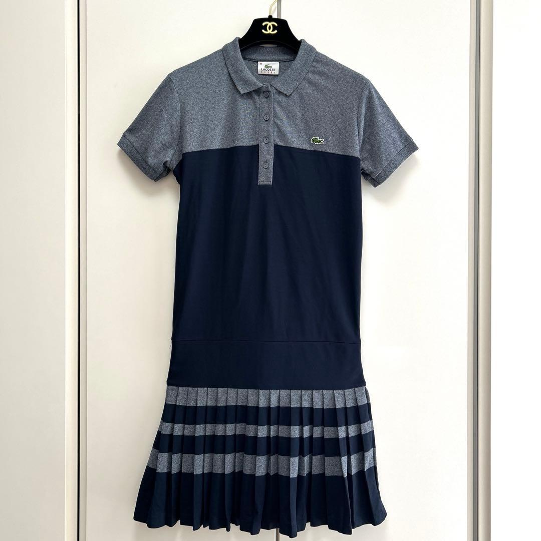 LACOSTEラコステ ポロシャツワンピース スポーツウェア バイカラー38M