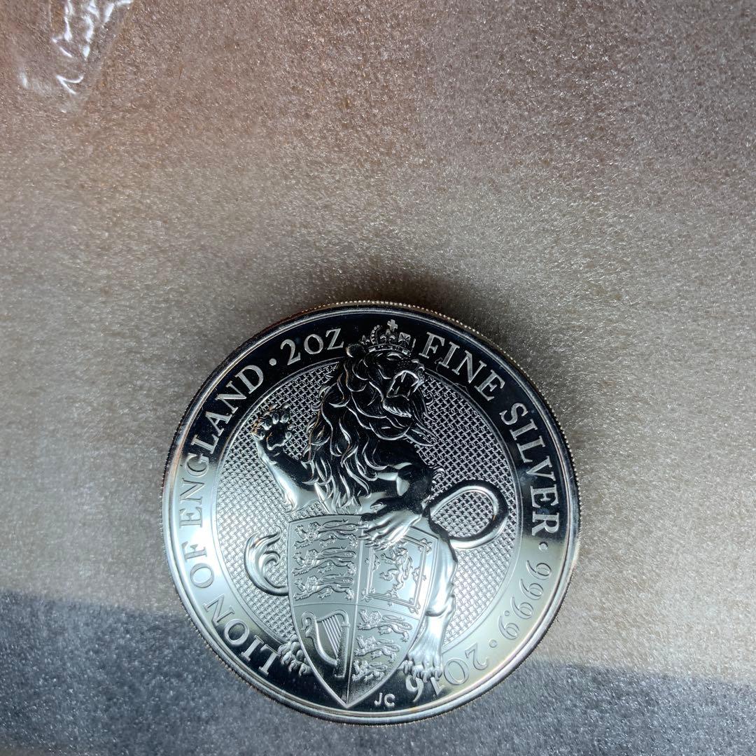 その0 純銀貨2オンス　クイーンズビースト　2016 ライオン・イングランド