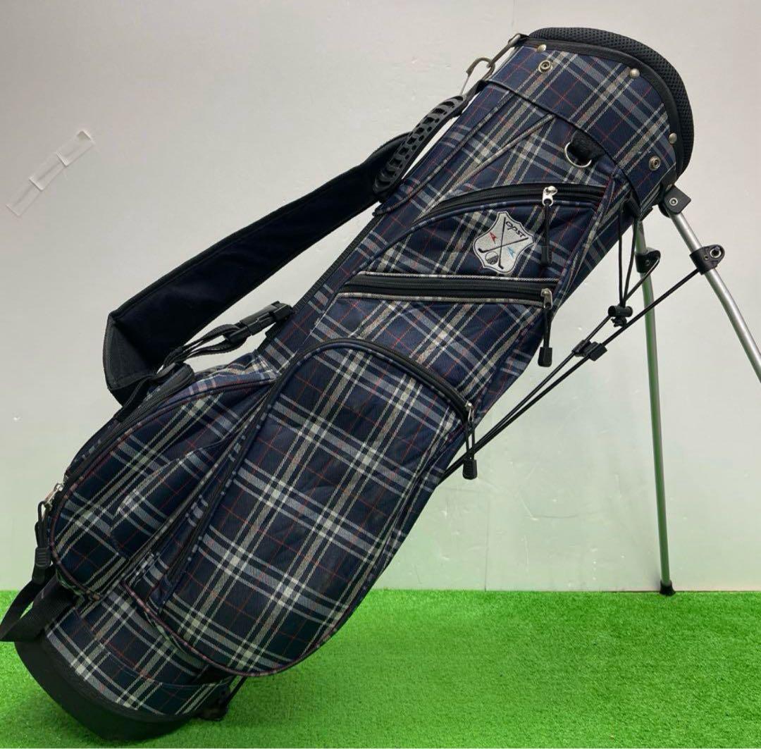 opst オプスト 8インチ ゴルフバッグ　チェック　ネイビー
