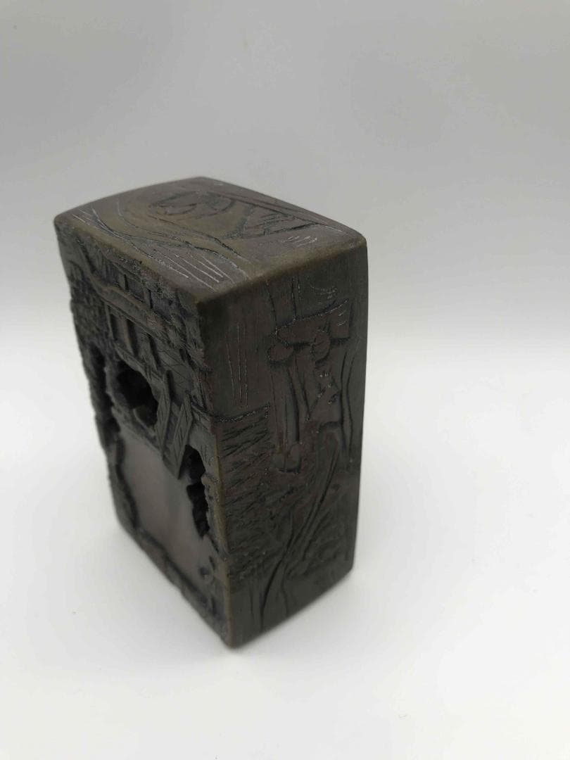 古端渓硯　清時代　乾隆　蘭亭硯　王羲之　緑端渓　緑石硯 老坑 水厳 (F-9)