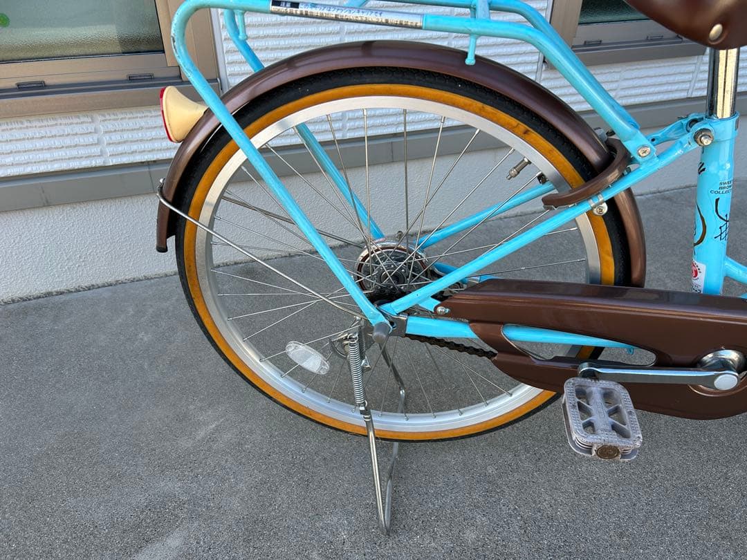 子供用自転車 水色 バスケット付き　22インチ