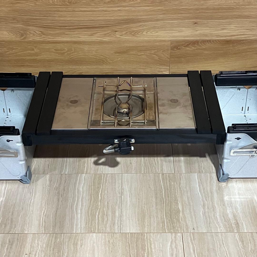 ふ*ゆ様 シェルフコンテナ　25用　スライド天板　ブリッジテーブル　セット　ブラ