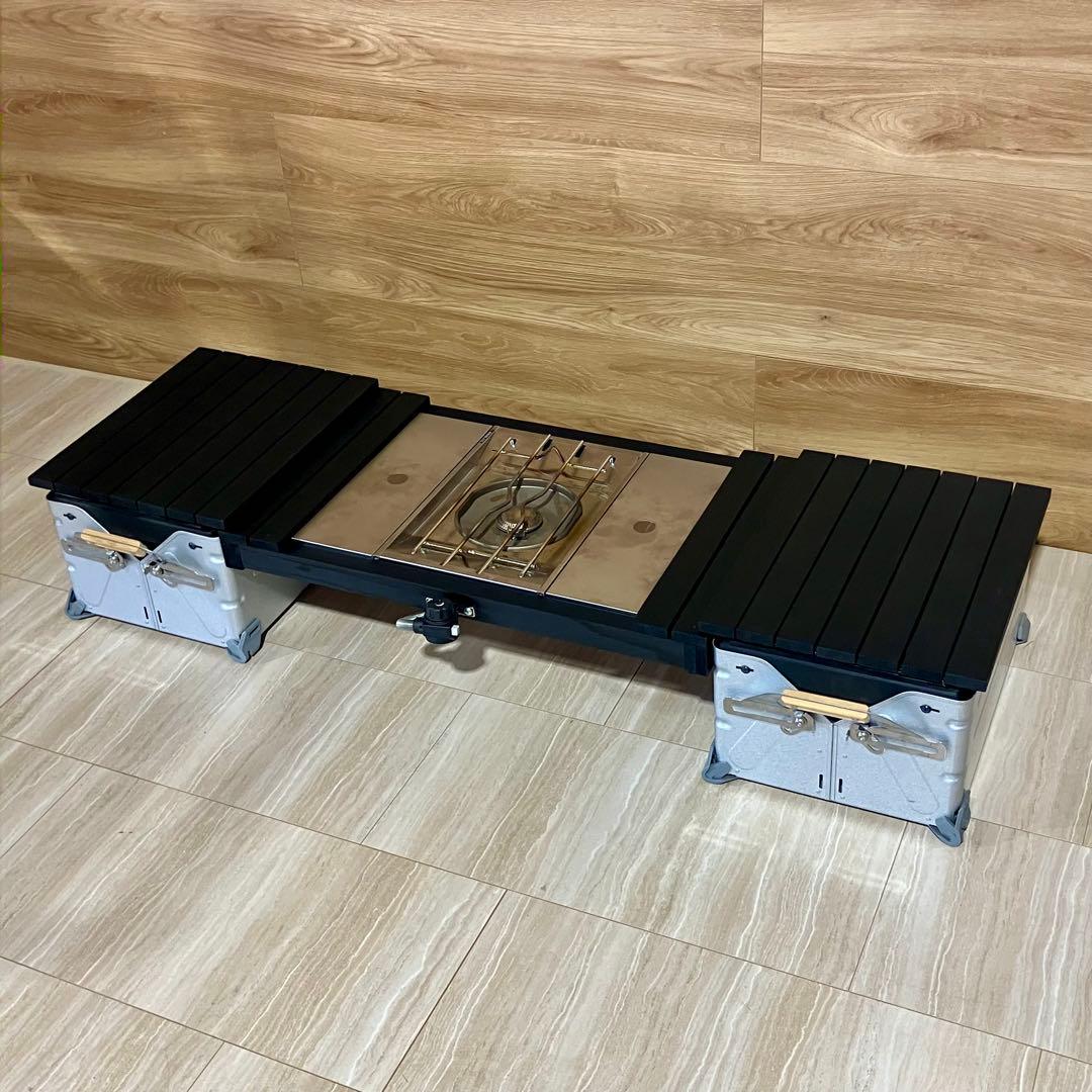 ふ*ゆ様 シェルフコンテナ　25用　スライド天板　ブリッジテーブル　セット　ブラ