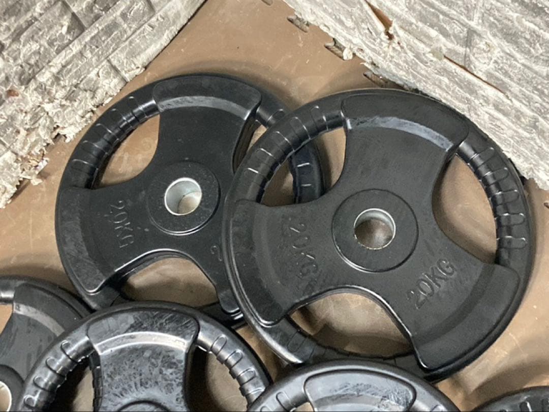 新品　バーベルプレートセット ラバー　計115Kg 穴径50mm