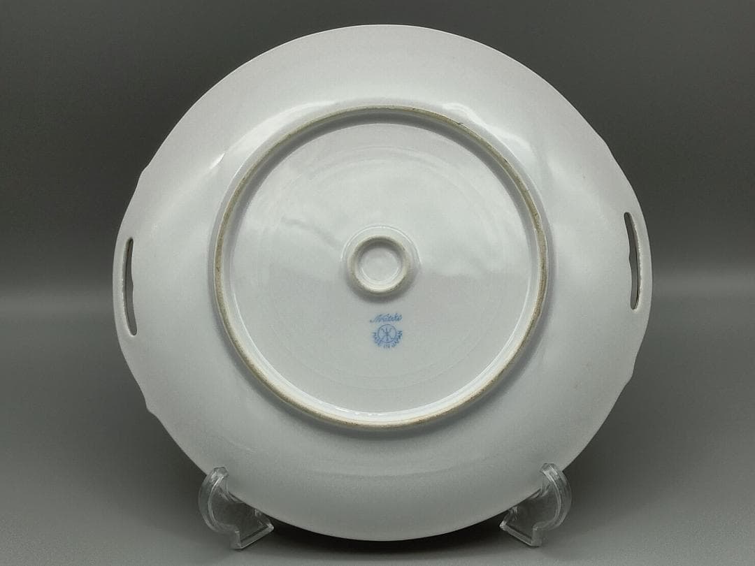 オールドノリタケ　ツリー イン ザ メドウ　金縁　ダブルハンドルケーキプレート