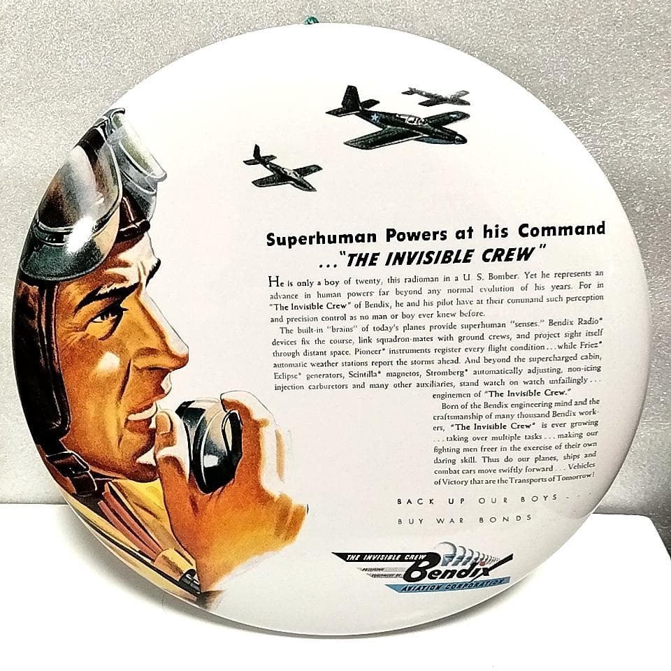 丸看板　レトロ　戦闘機　 THE INVISIBLE CREW　アメリカ　雑貨