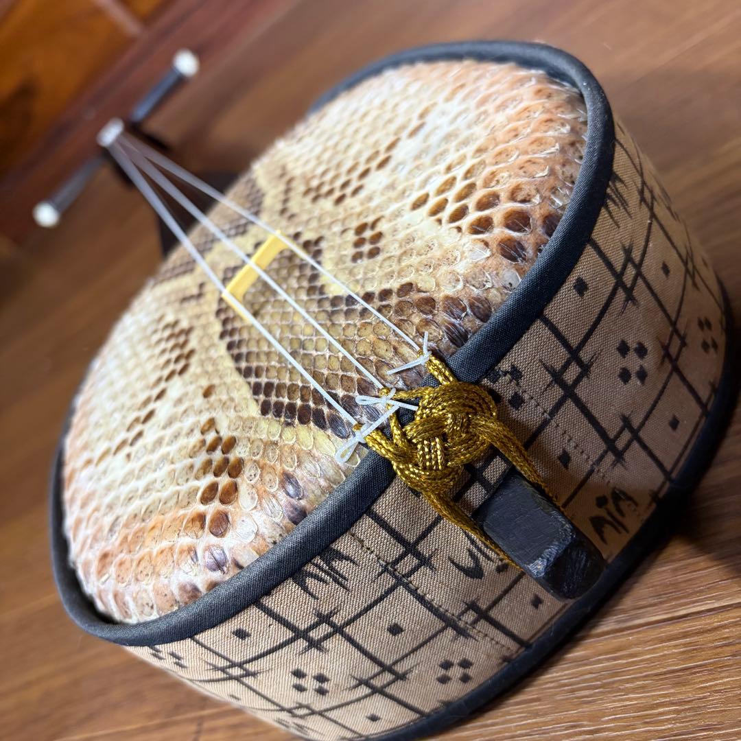 超美品 沖縄三線 三線 蛇皮 民謡 和楽器 沖縄