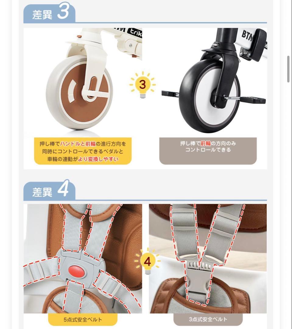 【新品未使用】折りたたみ式三輪車 ピンク シェード付き