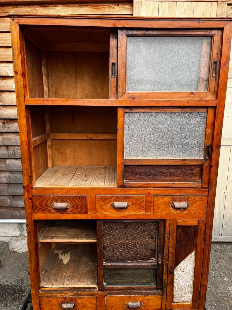 値下げ❗️古道具 食器棚 カップボード 水屋 アンティーク たんす 古物