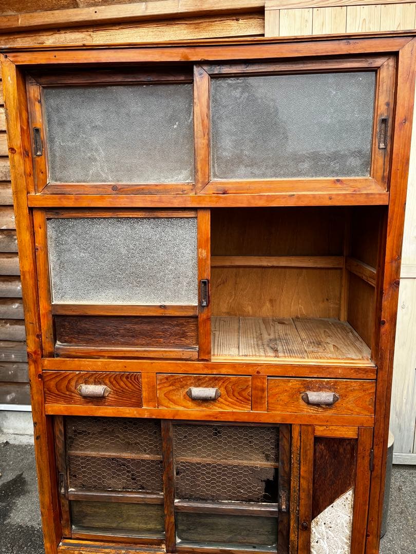 値下げ❗️古道具 食器棚 カップボード 水屋 アンティーク たんす 古物
