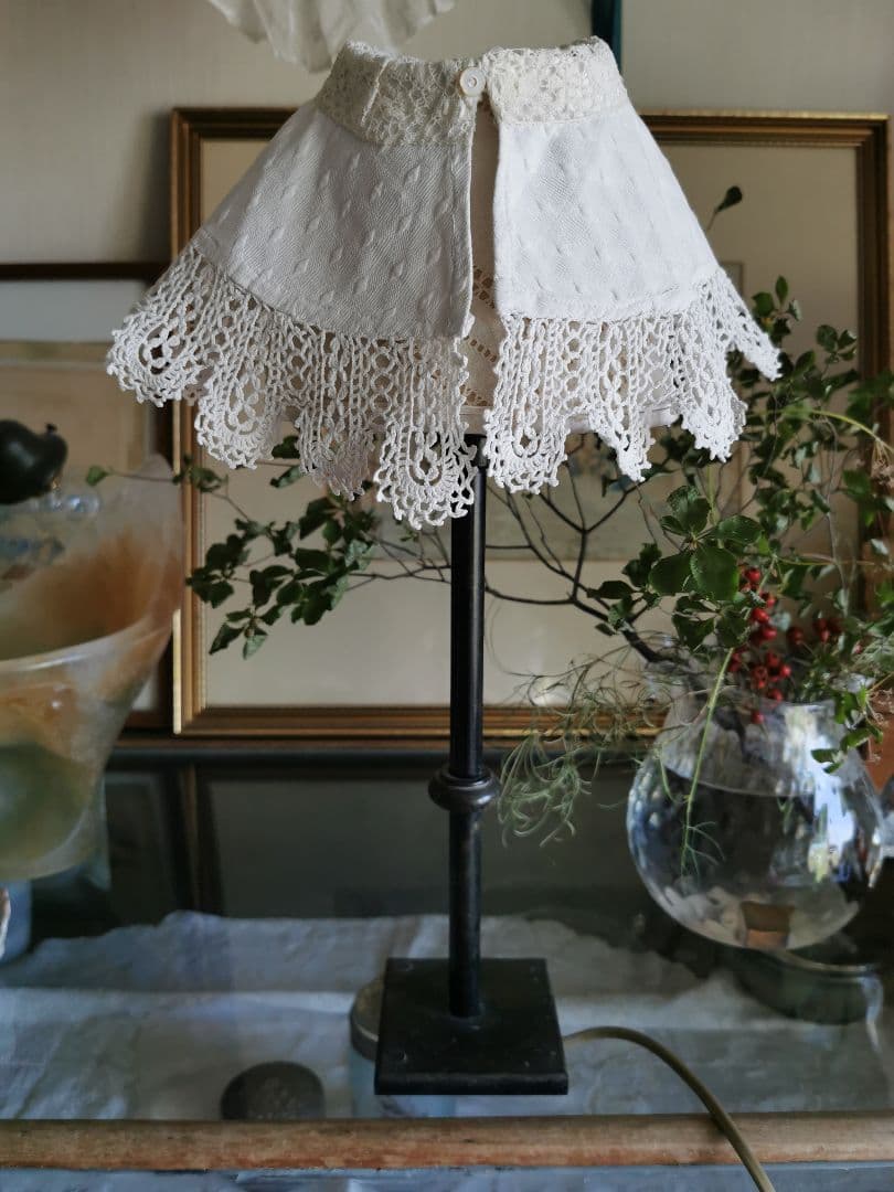 アンティークフランス ピケドプロヴァンス♢ ルピュイ クロシェ編レース装飾付け襟