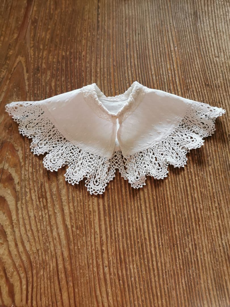 アンティークフランス ピケドプロヴァンス♢ ルピュイ クロシェ編レース装飾付け襟
