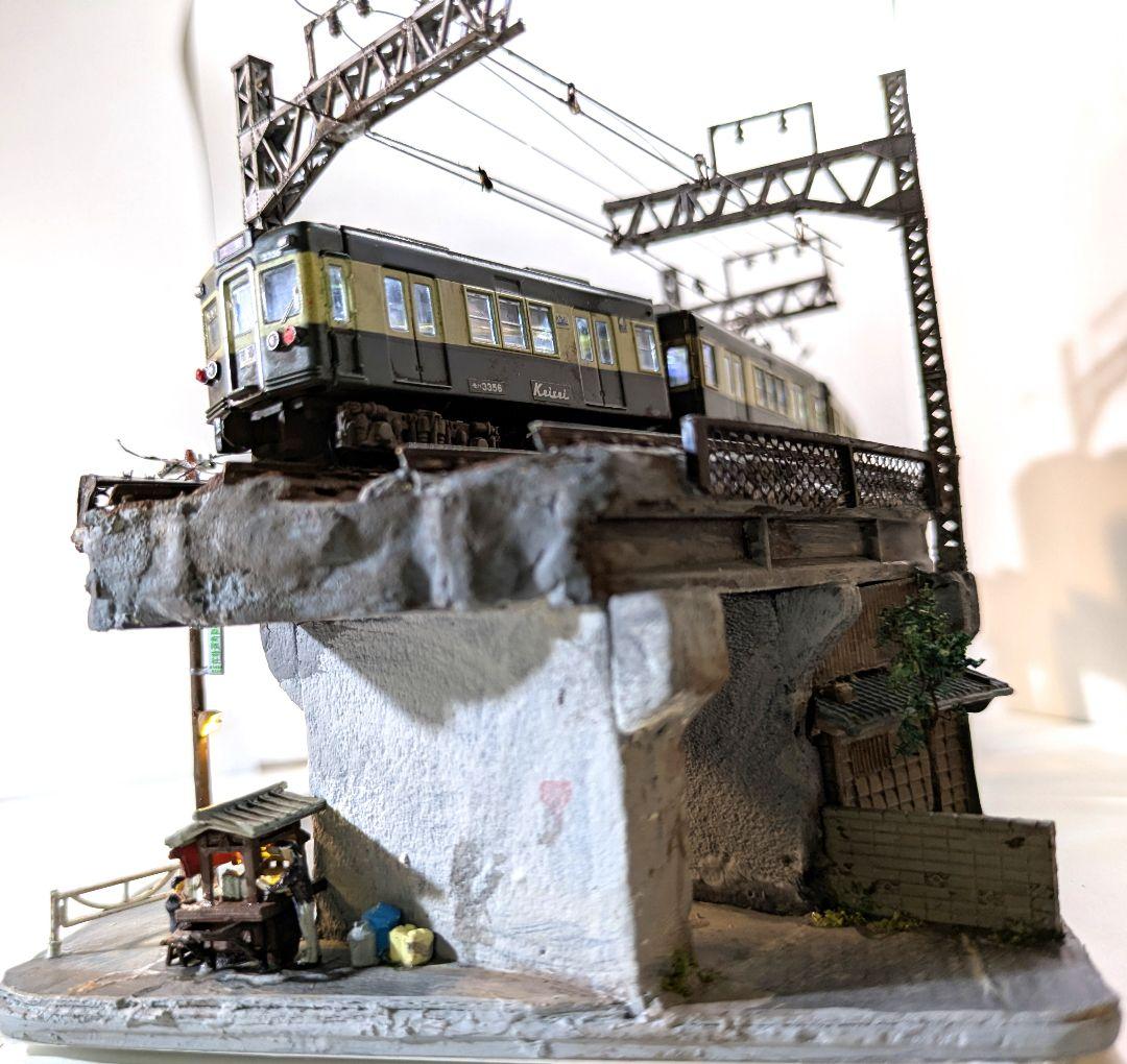 T*y様 Ｎゲージ・ミニジオラマ【昭和の京成町屋ガード下・都電のある情景】車両付
