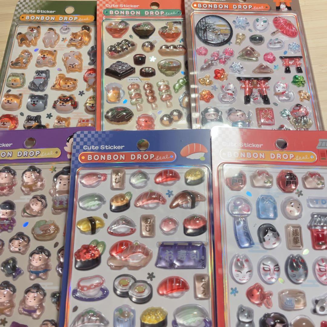早い者勝ち ボンボンドロップシール 和柄 6枚 新品未開封 正規品 まとめ買い