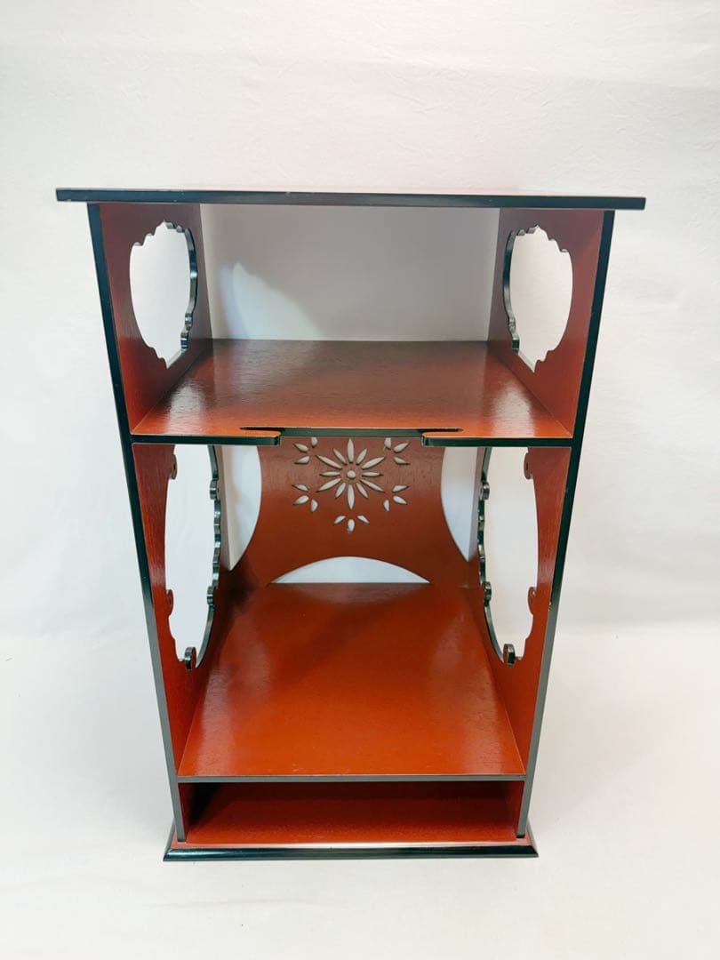 美品 茶道具 雪輪棚 朱塗 一元斎好写 江戸千家 不白流 元箱