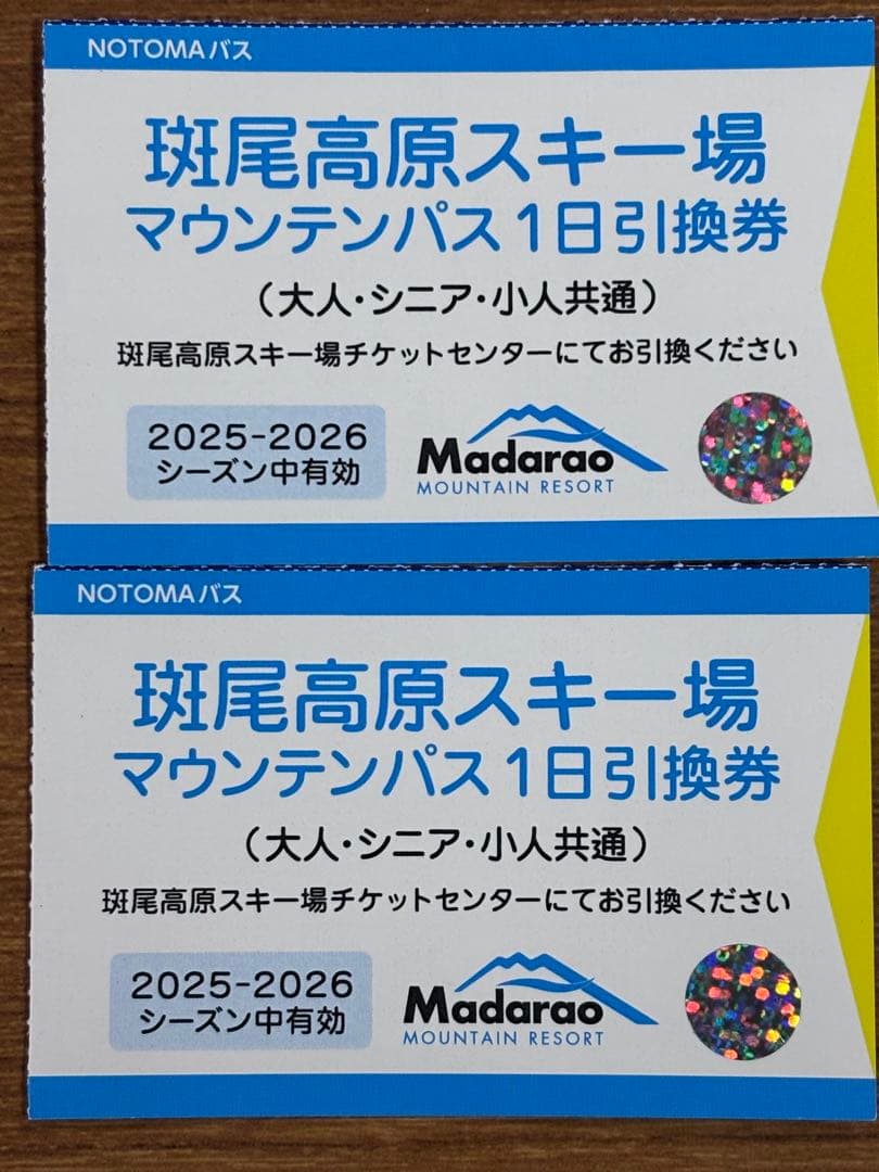 斑尾高原スキー場 1日券 リフト券