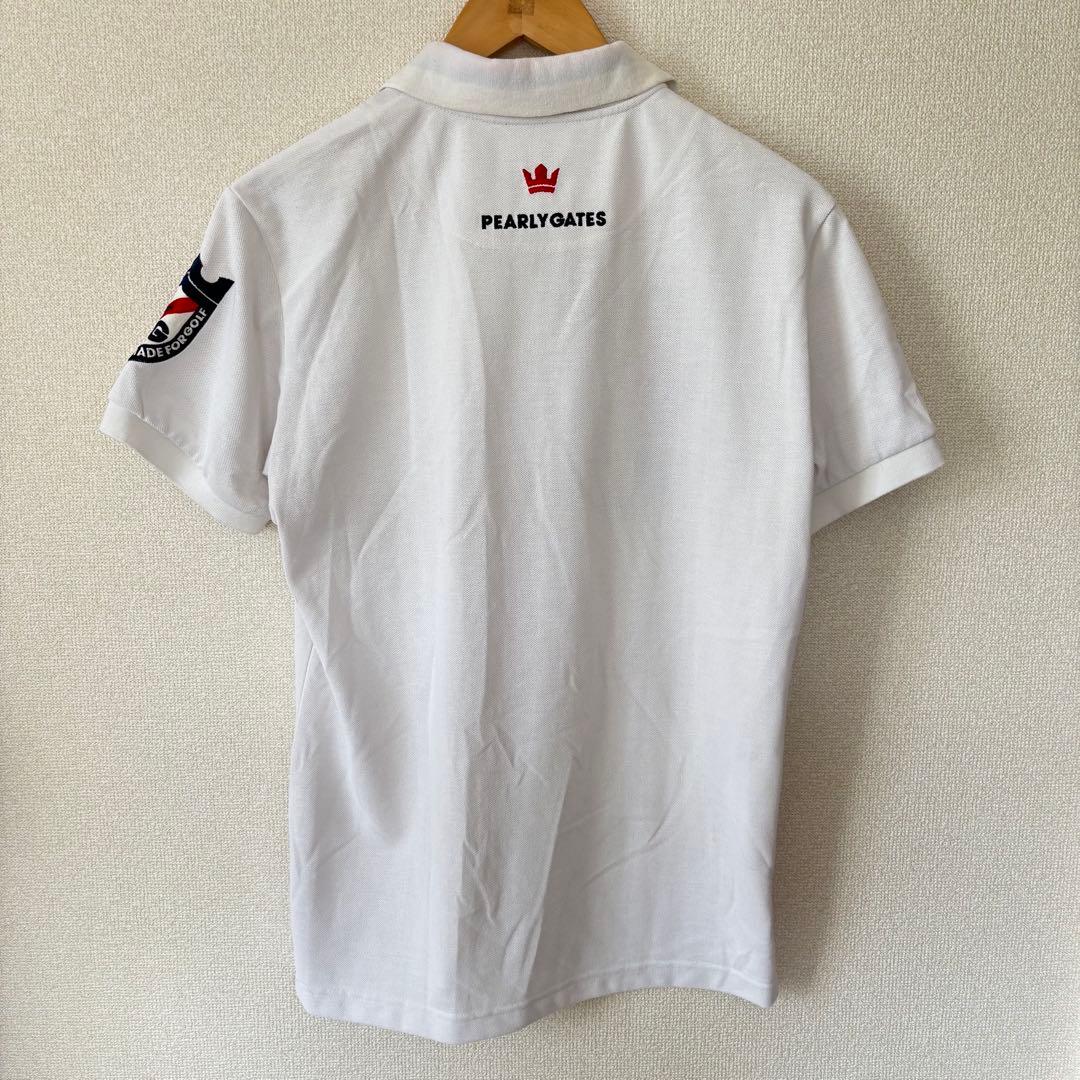 PEARLY GATES ゴルフポロシャツ ウェア　ホワイト　白　ロゴ　L