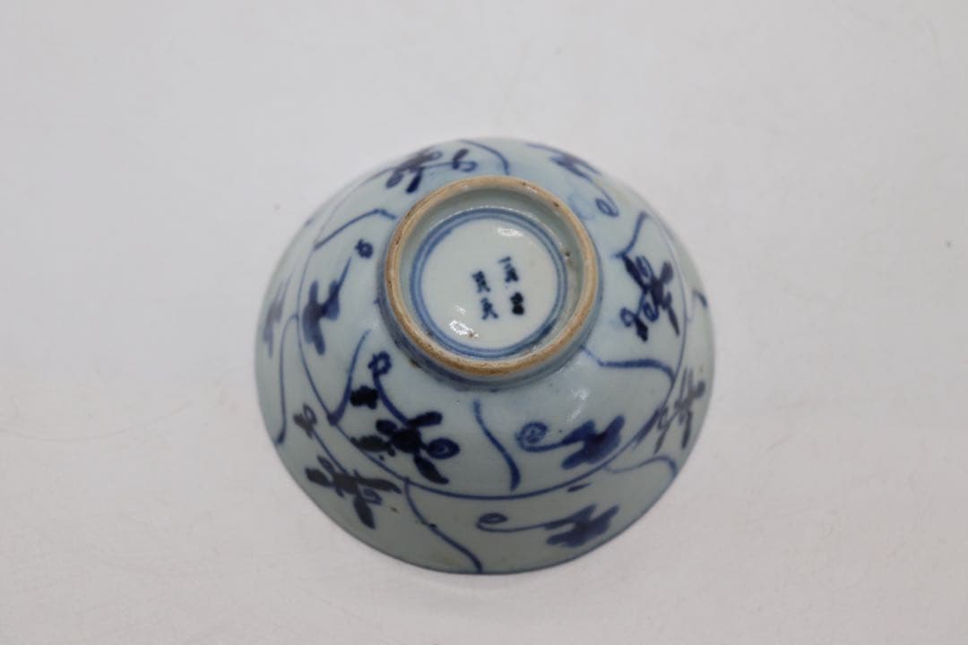 中国　清時代中期　染付湯呑み7点　中国茶器　木箱入　送料込み0515