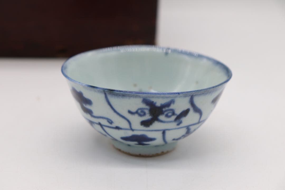 中国　清時代中期　染付湯呑み7点　中国茶器　木箱入　送料込み0515