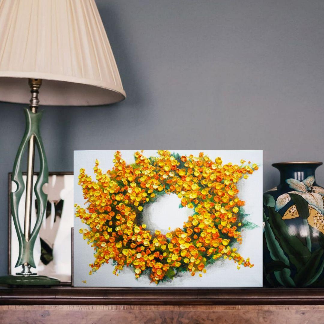 油絵 絵画 【ミモザリース】