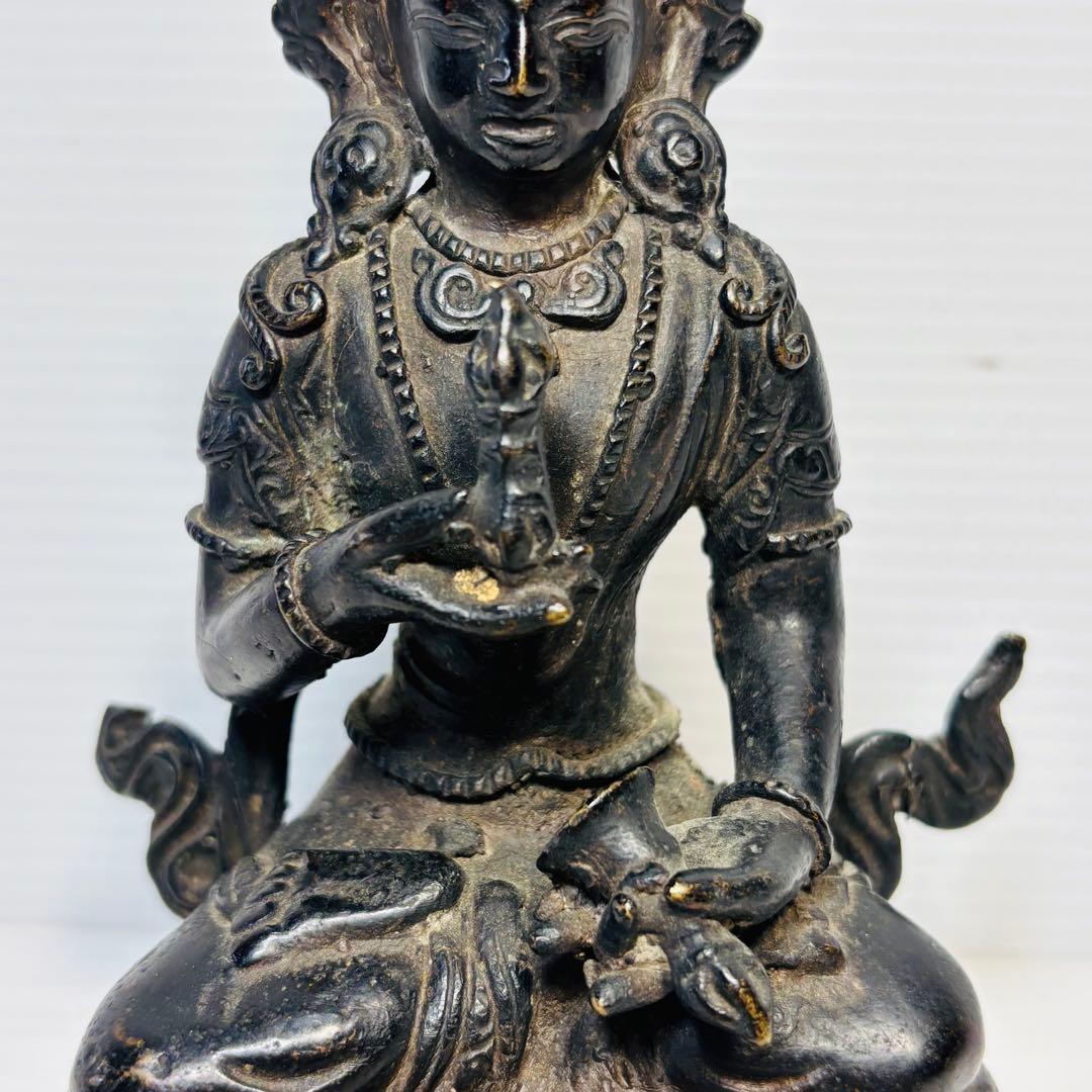 銅仏座像 チベット 仏教美術 仏像 佛 置物 銅製 骨董品 時代品 美術品