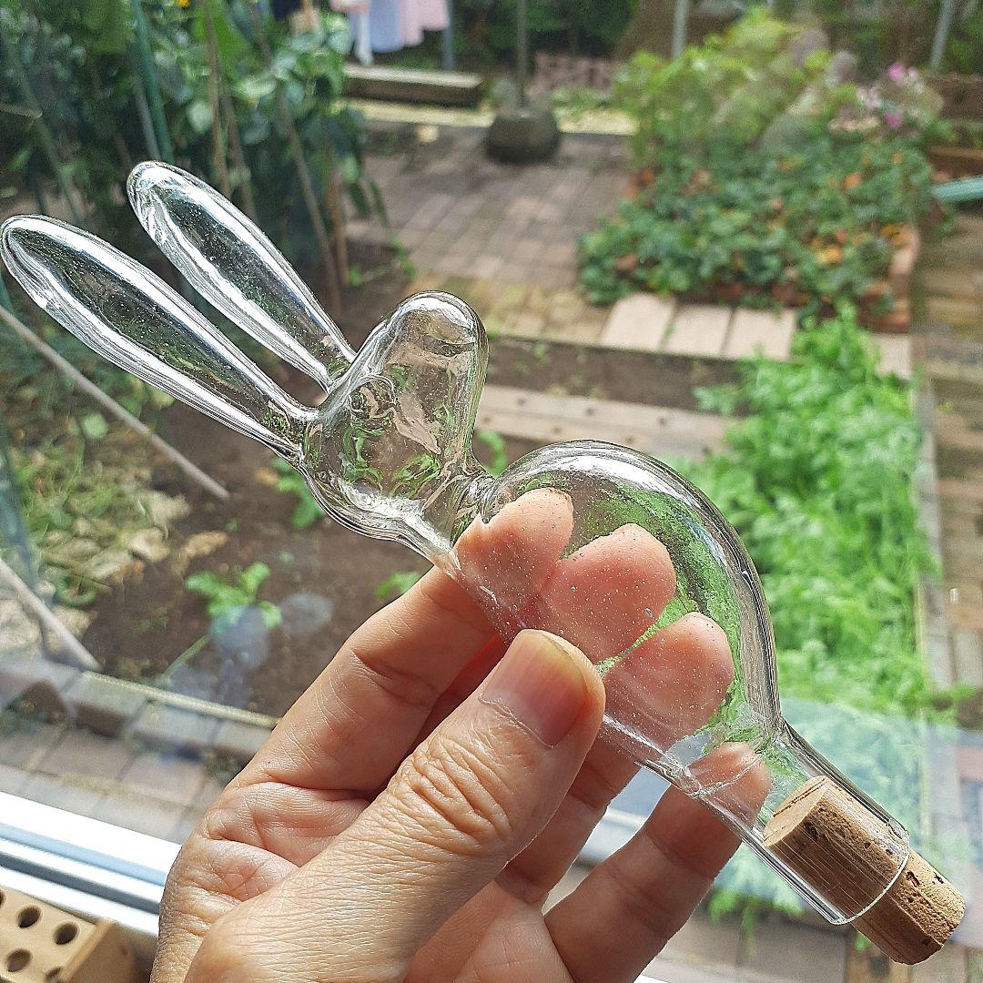 ゴム風船型R　アンティーク硝子　吹きガラス　レトロ雑貨　とろとろガラス