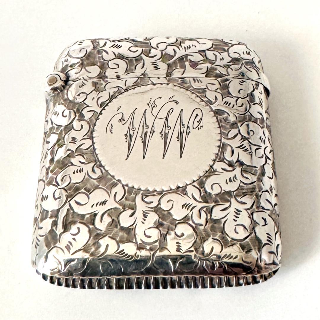 ★1895年代 英国★純銀製 マッチケース イギリス 925 バーミンガム