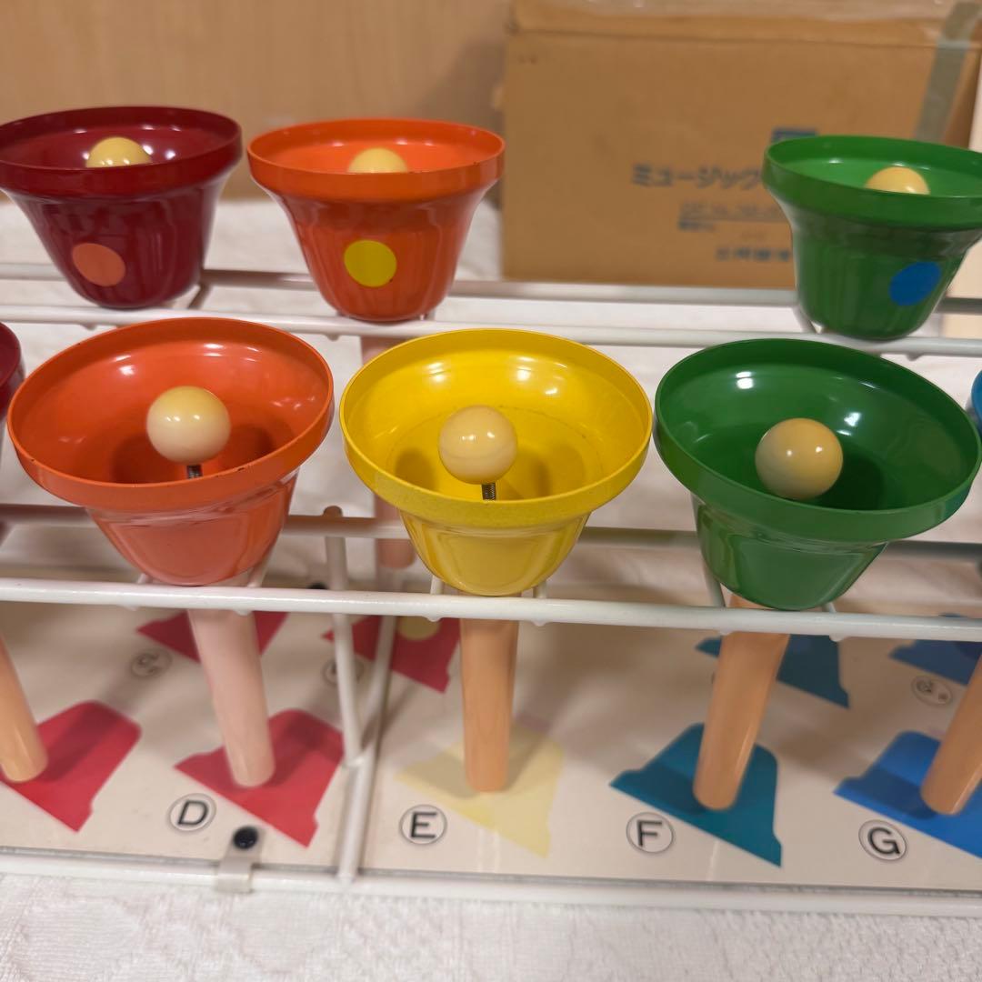 盆休み限定セール☆ウチダ ハンドベル ミュージックベル 20音 専用スタンド付き