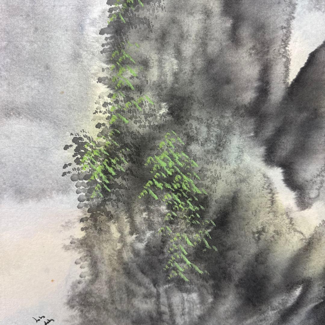 中国美術/山水画//掛軸/中国近代/梁日章