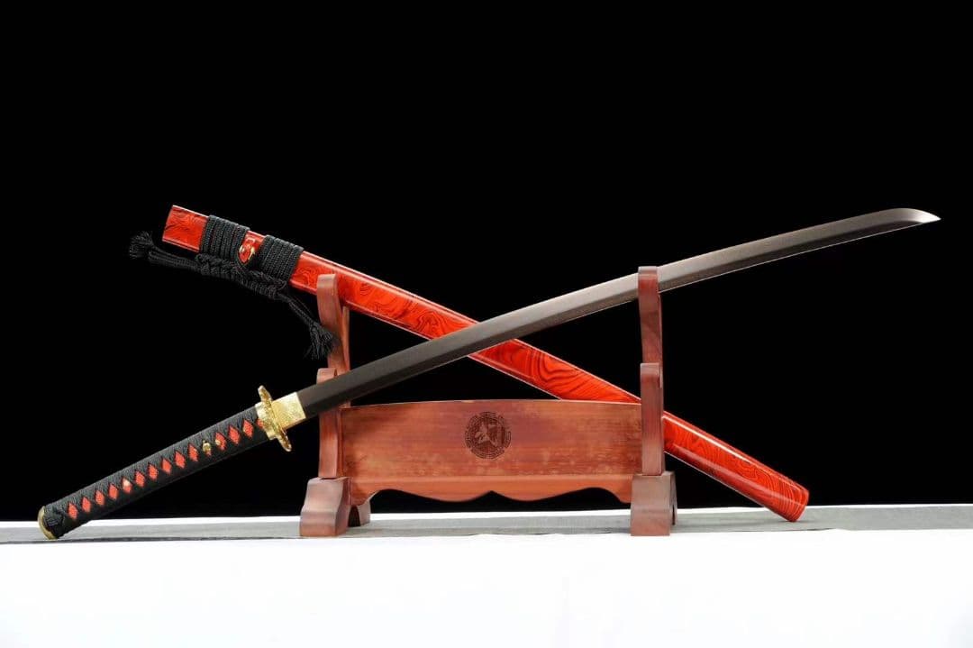 【般若打刀】自錬模様鋼焼藍武士刀 武具　刀装具　日本刀　模造刀 居合刀