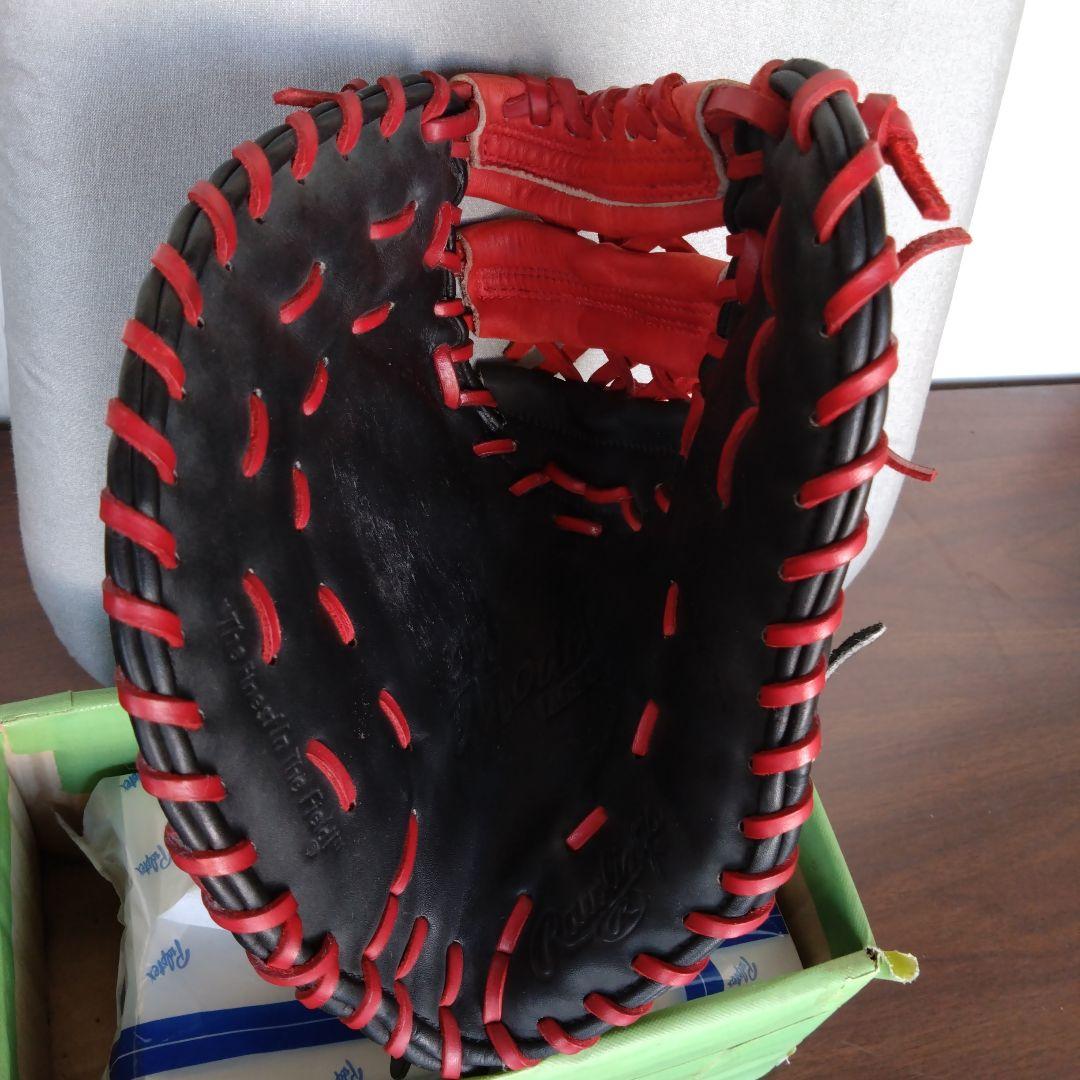 Rawlings 軟式ファーストミット　左利き　 黒/赤