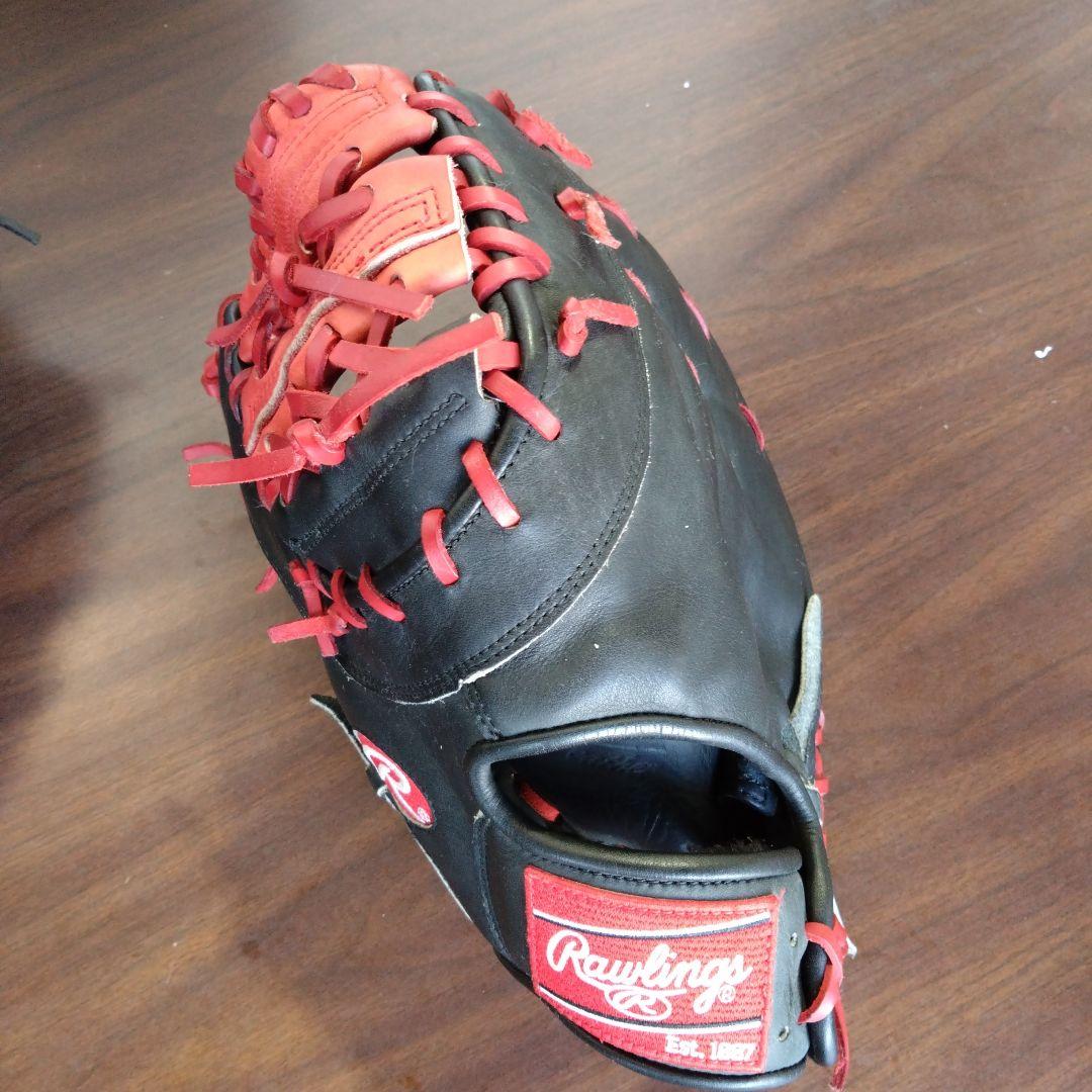 Rawlings 軟式ファーストミット　左利き　 黒/赤