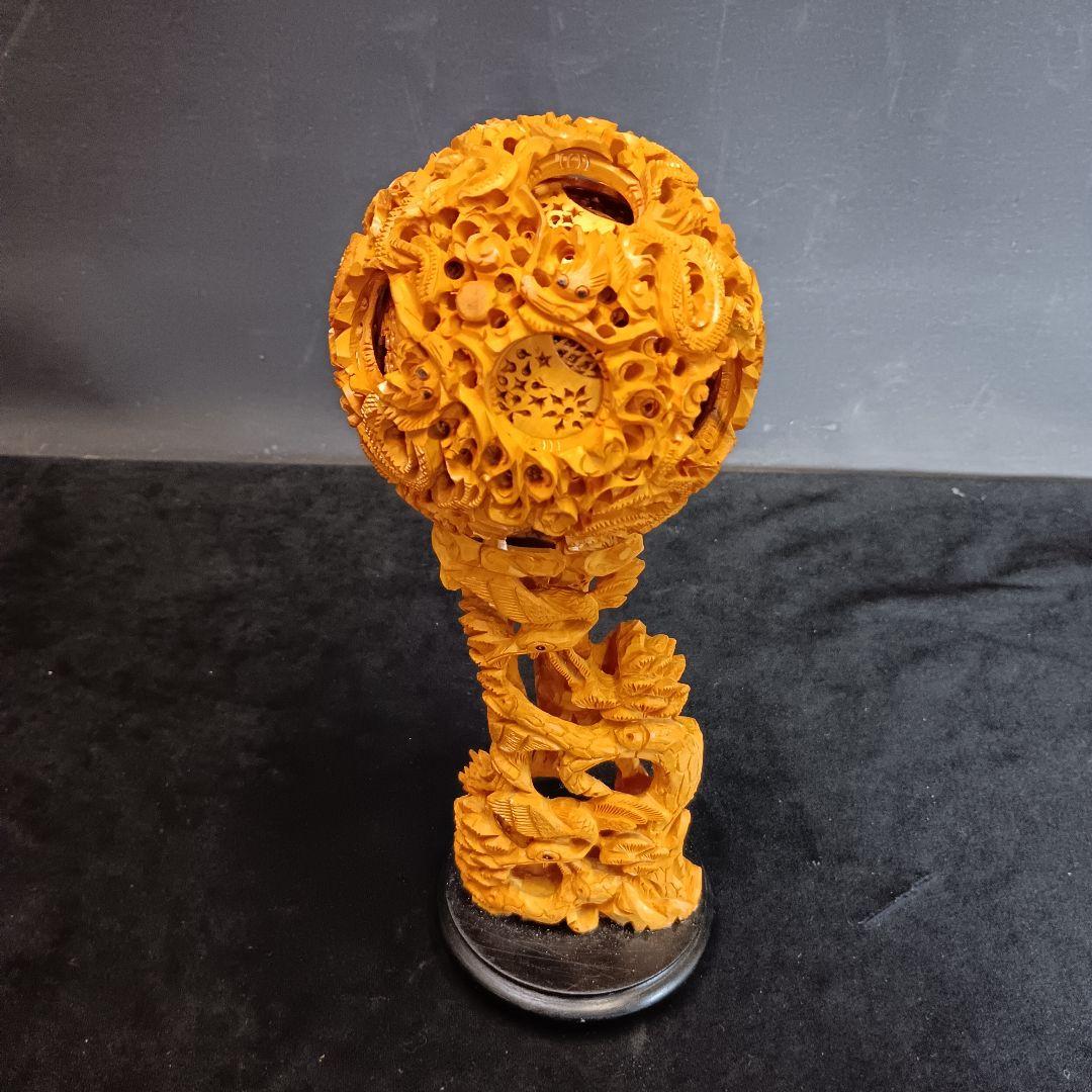 香木 球体彫刻 鑑定書付き