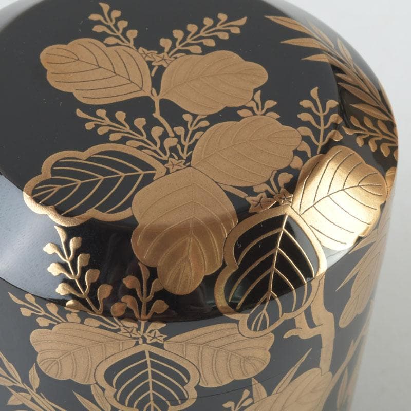 tkfm2002坂下雄峰作　惺斉好写　桐竹蒔絵　大雪吹　共箱　V　9621