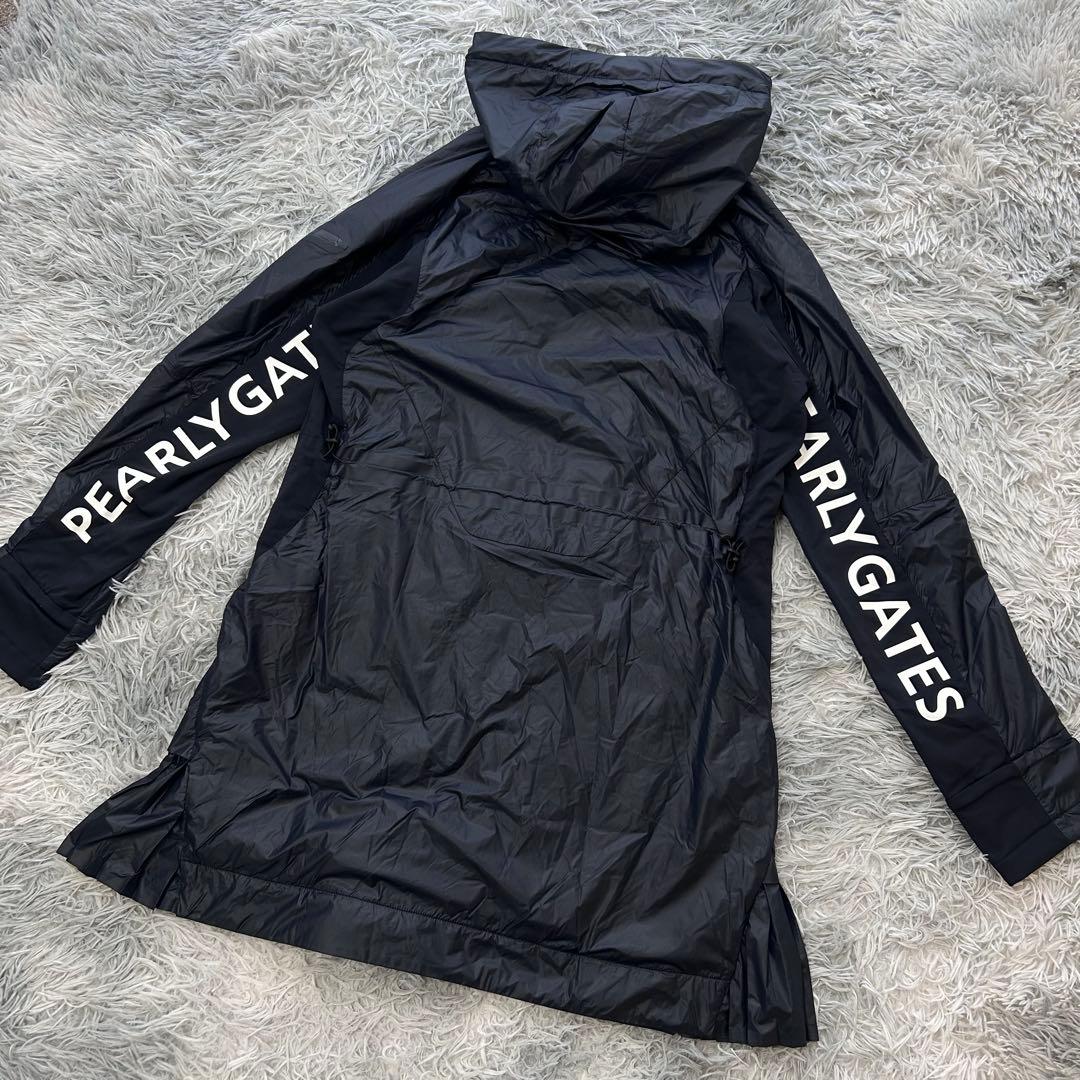 新品　パーリーゲイツ　ワンピース　中綿　ネイビー　フーディ　防寒　サイズ1