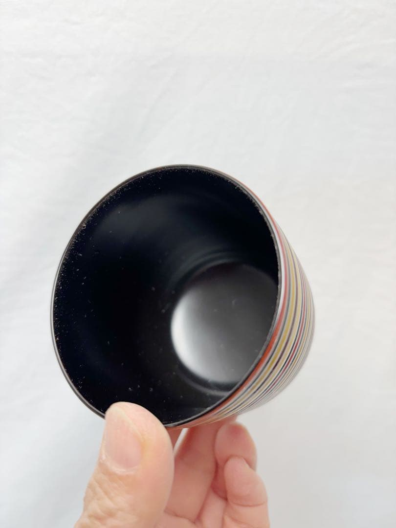 未使用 懐石道具 木製 独楽 箸洗 5客揃 内黒 小吸物椀 和食器 紙箱