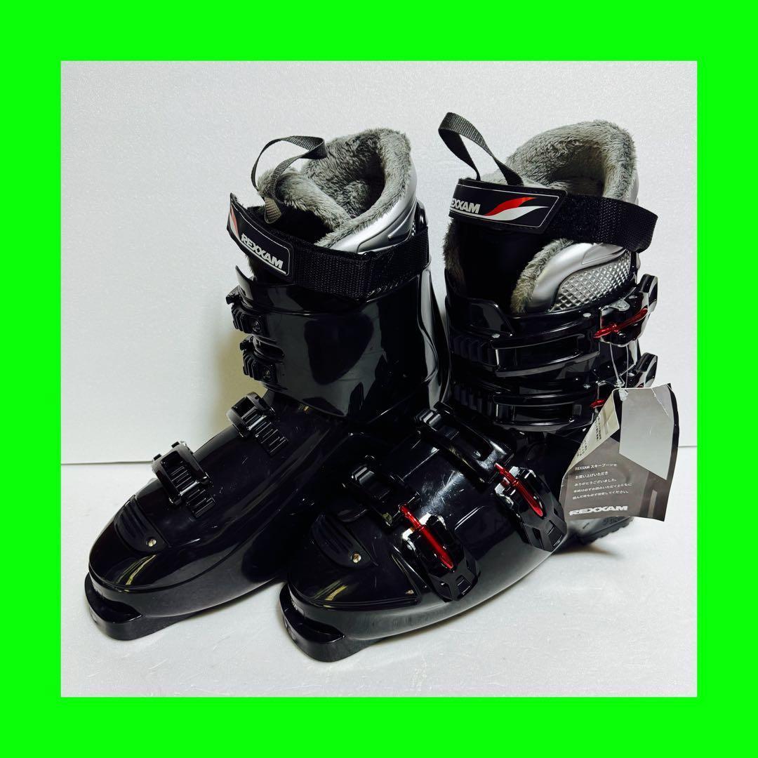 未使用REDXAMスキー ブーツ 28cm黒色初心者格安処分エントリー軽量モデル