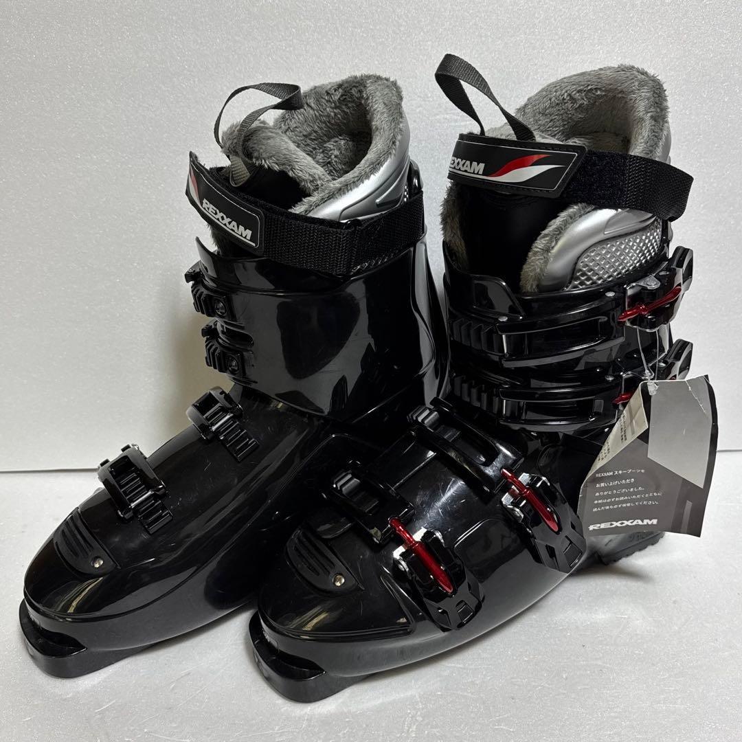 未使用REDXAMスキー ブーツ 28cm黒色初心者格安処分エントリー軽量モデル