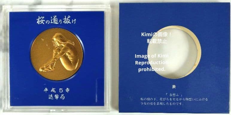 平成5年 1993年 桜の通り抜け 記念 銅 メダル 「花染衣」 記念 日