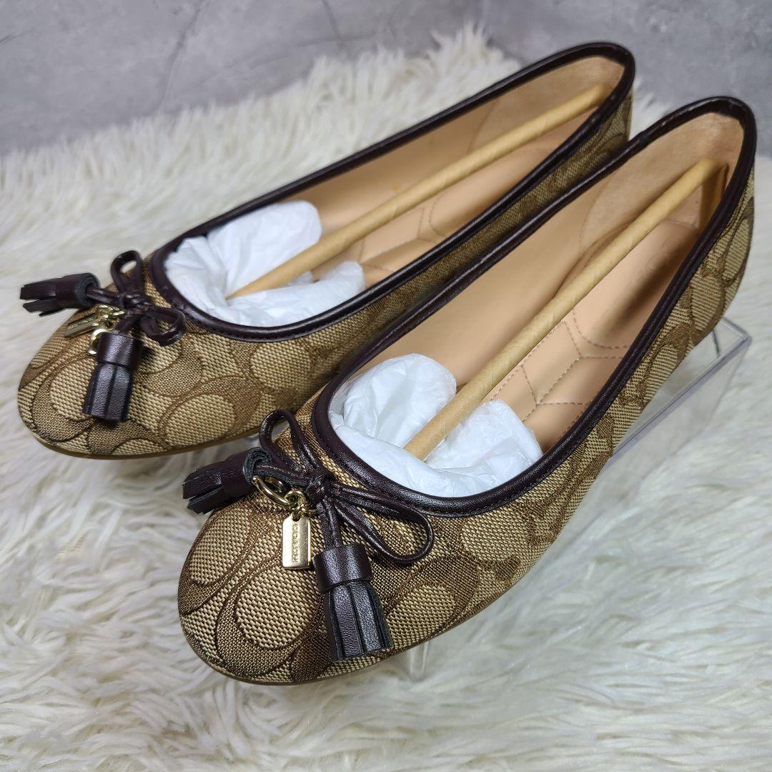 【COACH】シグネチャー　フラットパンプス　バレエシューズ