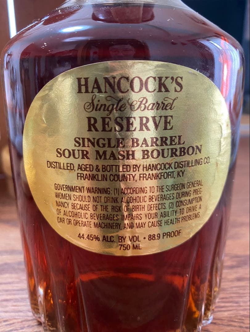 新品箱付ハンコックリザーブシングルバレル 750ml 44.5%バーボン
