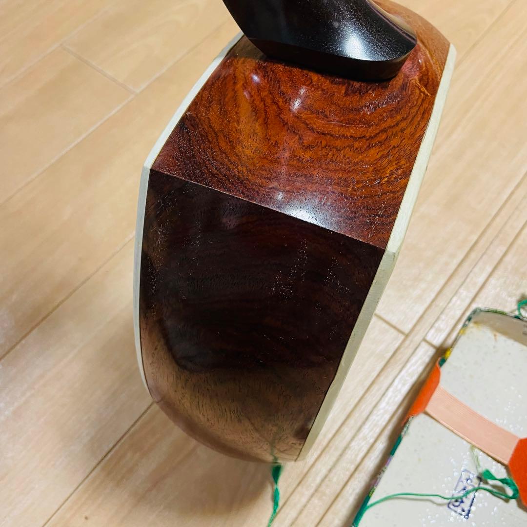 三味線　紫檀　バチ　鼈甲　ハードケース付　現状品