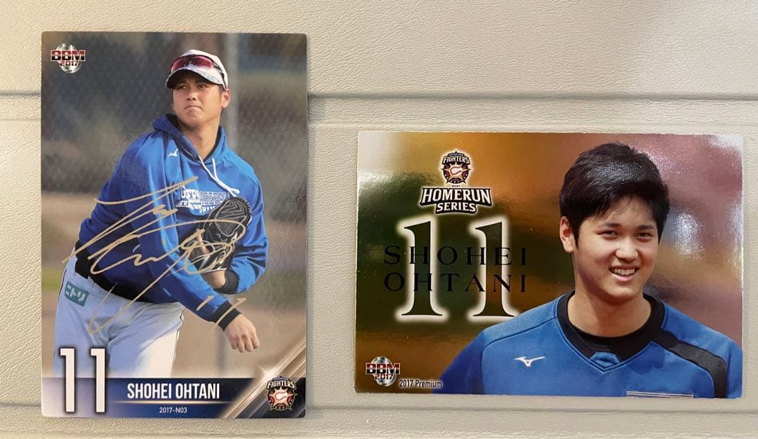 美品 レア 大谷翔平 ニッポンハム ホームランソーセージカード 2枚 サインあり