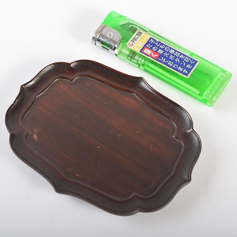 中国　唐木紫檀製　茶托　小皿　五客　V　R6622E