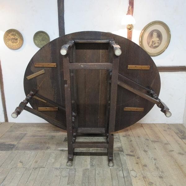 イギリス アンティーク 家具 大きな ゲートレッグテーブル 英国 6157e